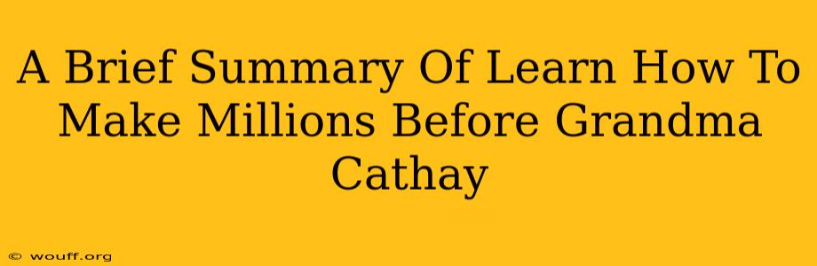 A Brief Summary Of Learn How To Make Millions Before Grandma Cathay