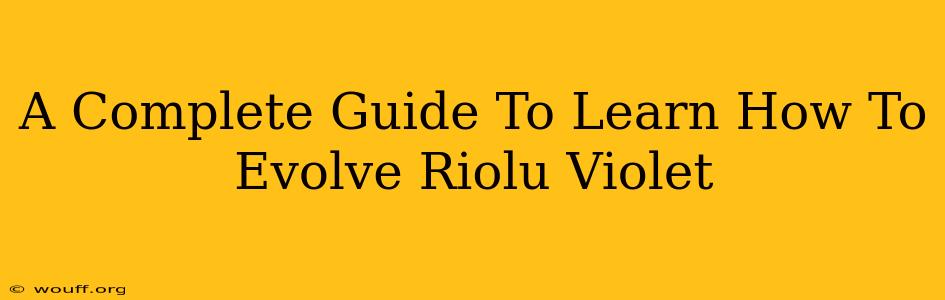 A Complete Guide To Learn How To Evolve Riolu Violet