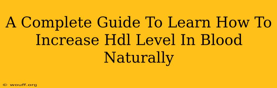 A Complete Guide To Learn How To Increase Hdl Level In Blood Naturally