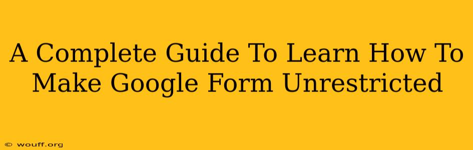 A Complete Guide To Learn How To Make Google Form Unrestricted