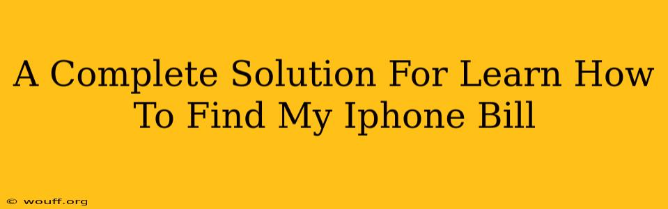 A Complete Solution For Learn How To Find My Iphone Bill