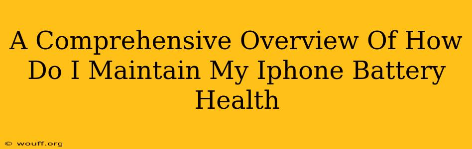 A Comprehensive Overview Of How Do I Maintain My Iphone Battery Health