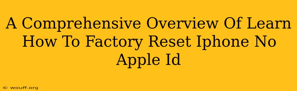 A Comprehensive Overview Of Learn How To Factory Reset Iphone No Apple Id