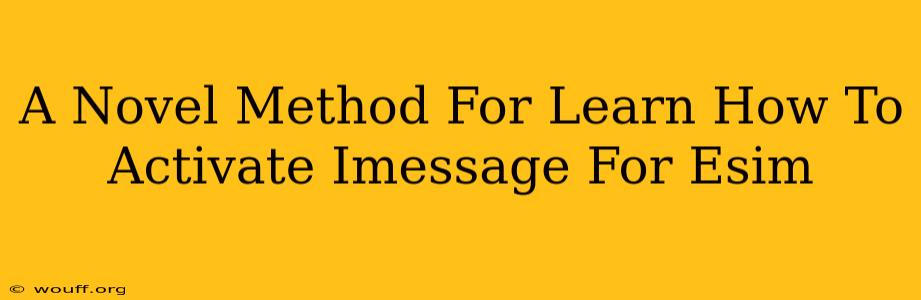 A Novel Method For Learn How To Activate Imessage For Esim