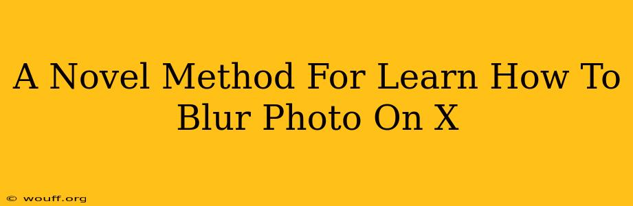 A Novel Method For Learn How To Blur Photo On X