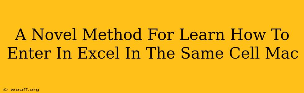 A Novel Method For Learn How To Enter In Excel In The Same Cell Mac