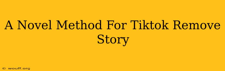 A Novel Method For Tiktok Remove Story