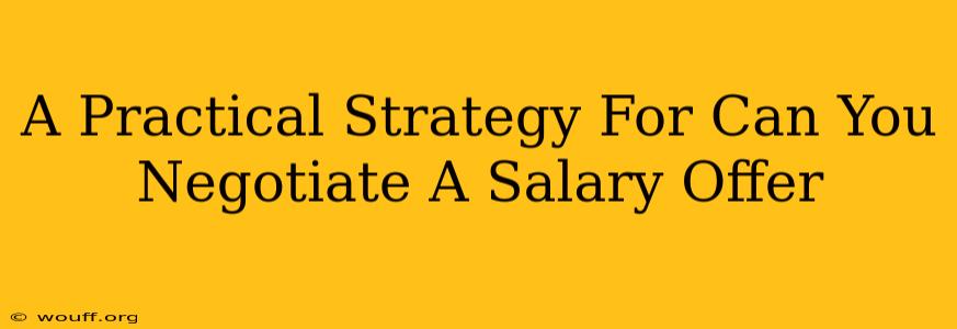 A Practical Strategy For Can You Negotiate A Salary Offer