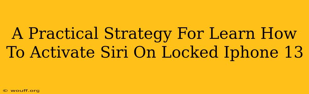 A Practical Strategy For Learn How To Activate Siri On Locked Iphone 13