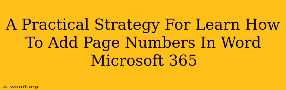 A Practical Strategy For Learn How To Add Page Numbers In Word Microsoft 365