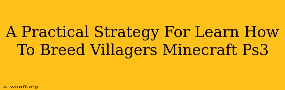 A Practical Strategy For Learn How To Breed Villagers Minecraft Ps3