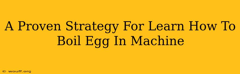 A Proven Strategy For Learn How To Boil Egg In Machine