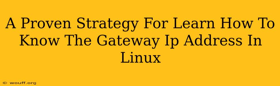 A Proven Strategy For Learn How To Know The Gateway Ip Address In Linux