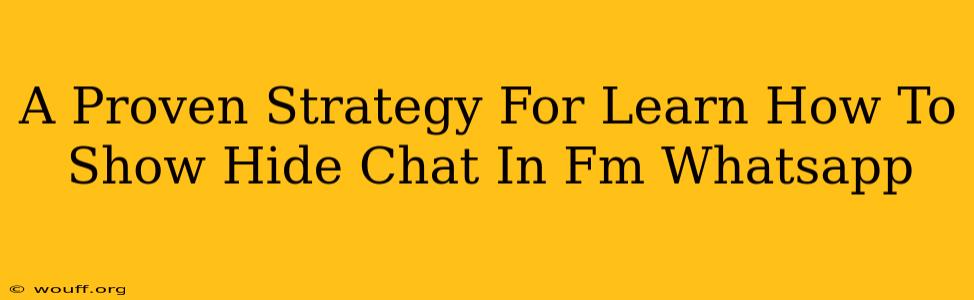 A Proven Strategy For Learn How To Show Hide Chat In Fm Whatsapp