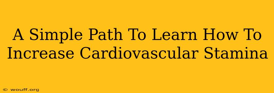 A Simple Path To Learn How To Increase Cardiovascular Stamina