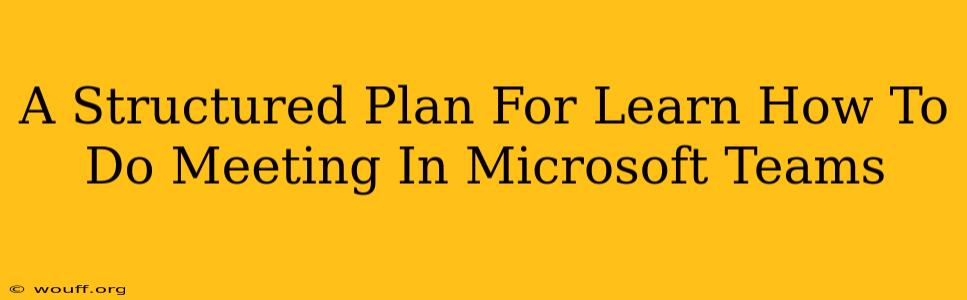 A Structured Plan For Learn How To Do Meeting In Microsoft Teams