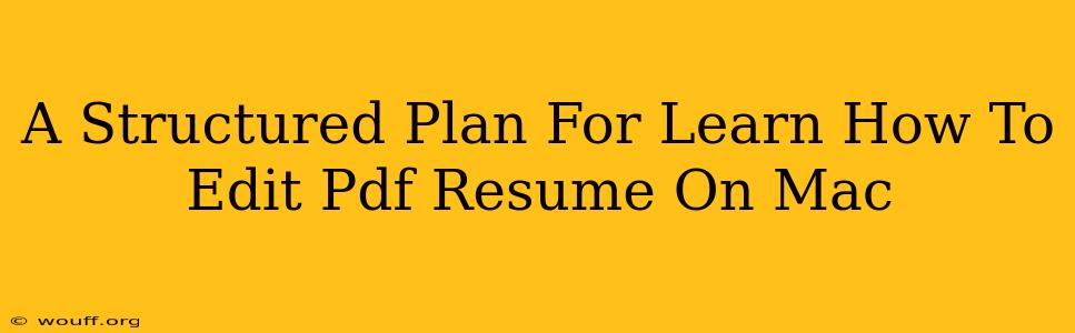 A Structured Plan For Learn How To Edit Pdf Resume On Mac