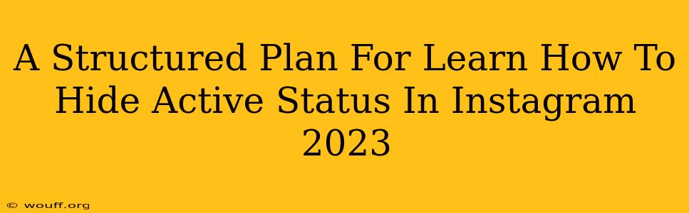 A Structured Plan For Learn How To Hide Active Status In Instagram 2023