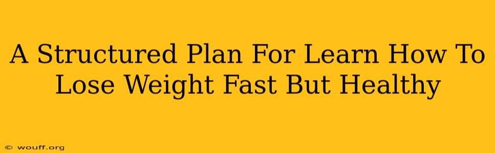 A Structured Plan For Learn How To Lose Weight Fast But Healthy