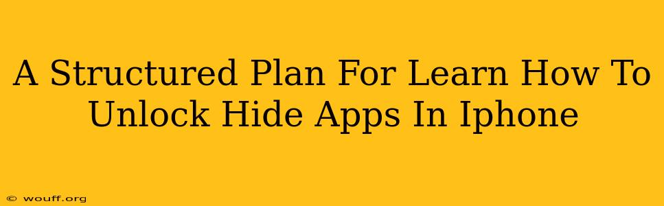 A Structured Plan For Learn How To Unlock Hide Apps In Iphone