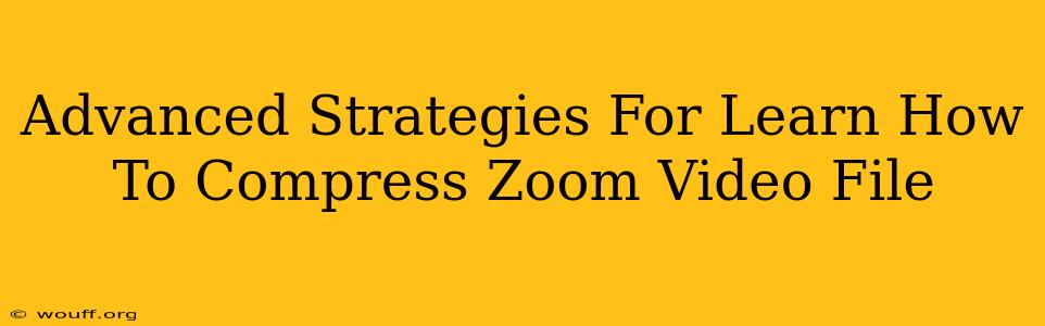 Advanced Strategies For Learn How To Compress Zoom Video File