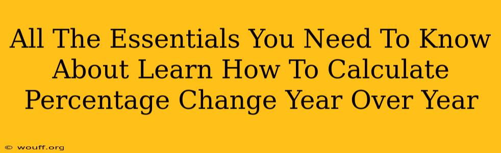 All The Essentials You Need To Know About Learn How To Calculate Percentage Change Year Over Year