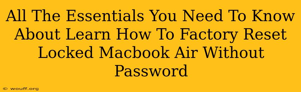 All The Essentials You Need To Know About Learn How To Factory Reset Locked Macbook Air Without Password