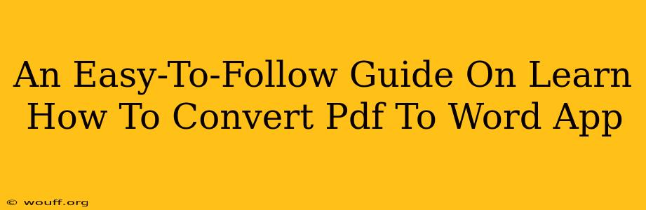 An Easy-To-Follow Guide On Learn How To Convert Pdf To Word App