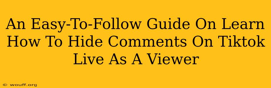 An Easy-To-Follow Guide On Learn How To Hide Comments On Tiktok Live As A Viewer