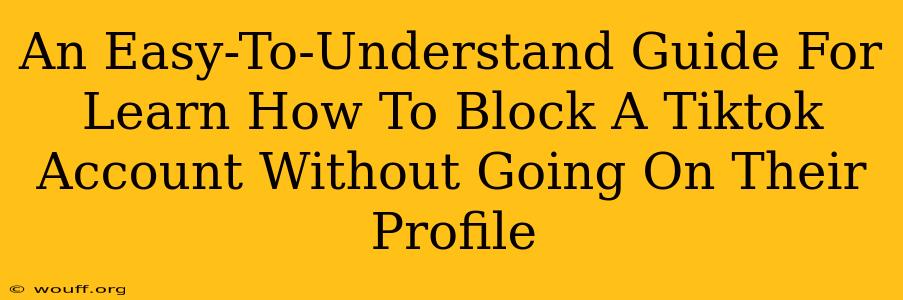 An Easy-To-Understand Guide For Learn How To Block A Tiktok Account Without Going On Their Profile