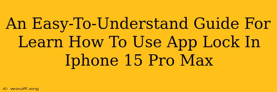 An Easy-To-Understand Guide For Learn How To Use App Lock In Iphone 15 Pro Max