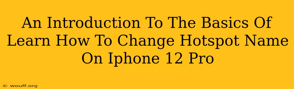 An Introduction To The Basics Of Learn How To Change Hotspot Name On Iphone 12 Pro