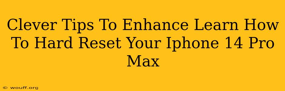 Clever Tips To Enhance Learn How To Hard Reset Your Iphone 14 Pro Max