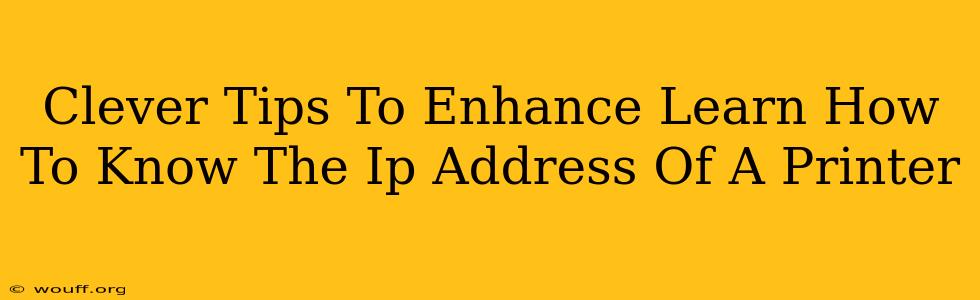 Clever Tips To Enhance Learn How To Know The Ip Address Of A Printer