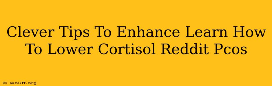 Clever Tips To Enhance Learn How To Lower Cortisol Reddit Pcos