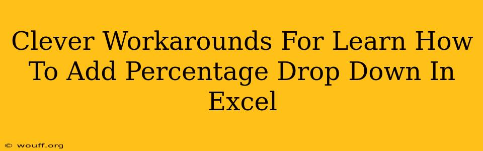 Clever Workarounds For Learn How To Add Percentage Drop Down In Excel