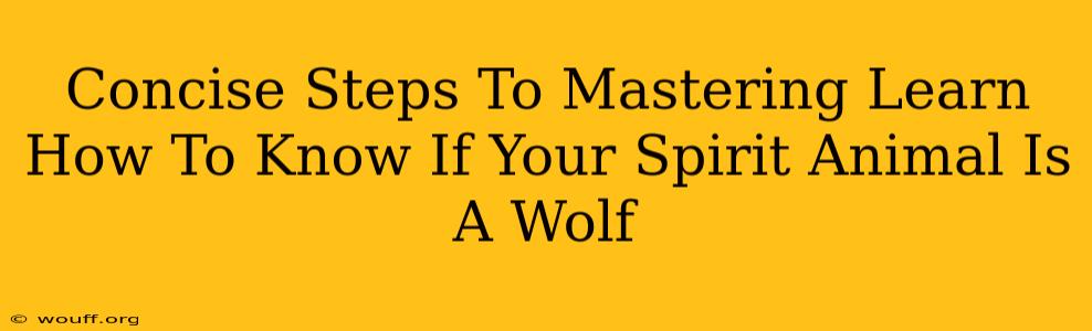 Concise Steps To Mastering Learn How To Know If Your Spirit Animal Is A Wolf