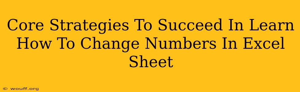 Core Strategies To Succeed In Learn How To Change Numbers In Excel Sheet