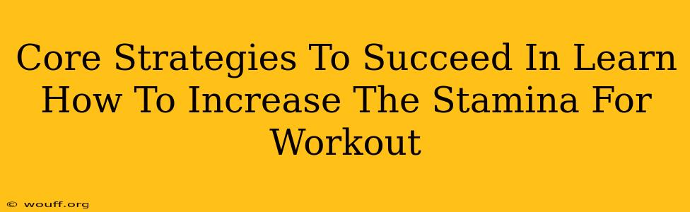 Core Strategies To Succeed In Learn How To Increase The Stamina For Workout