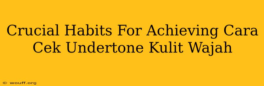 Crucial Habits For Achieving Cara Cek Undertone Kulit Wajah