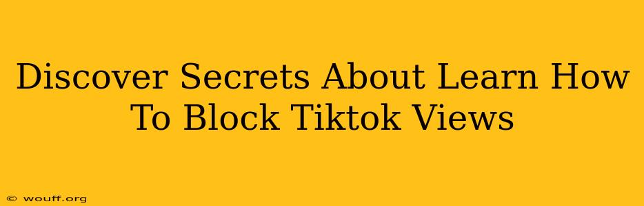 Discover Secrets About Learn How To Block Tiktok Views