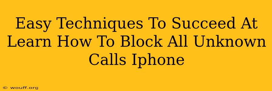 Easy Techniques To Succeed At Learn How To Block All Unknown Calls Iphone