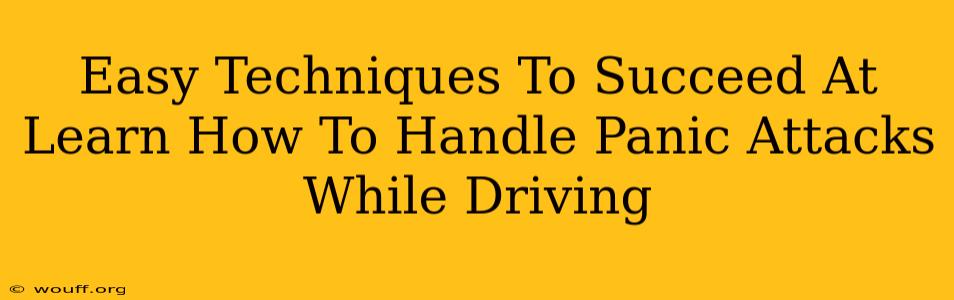 Easy Techniques To Succeed At Learn How To Handle Panic Attacks While Driving