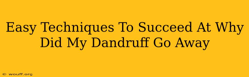 Easy Techniques To Succeed At Why Did My Dandruff Go Away