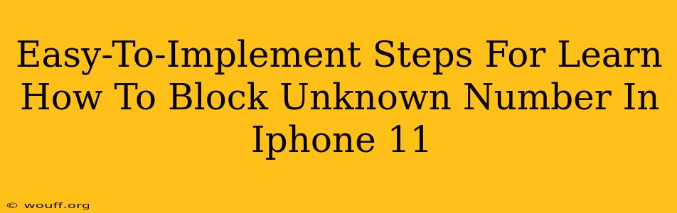 Easy-To-Implement Steps For Learn How To Block Unknown Number In Iphone 11