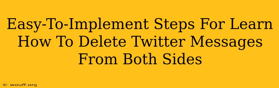 Easy-To-Implement Steps For Learn How To Delete Twitter Messages From Both Sides