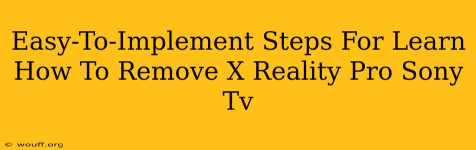 Easy-To-Implement Steps For Learn How To Remove X Reality Pro Sony Tv