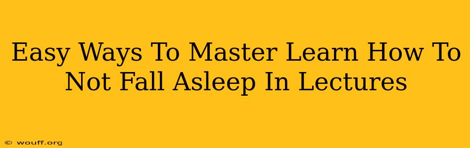 Easy Ways To Master Learn How To Not Fall Asleep In Lectures