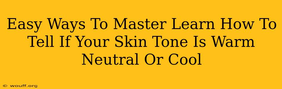 Easy Ways To Master Learn How To Tell If Your Skin Tone Is Warm Neutral Or Cool