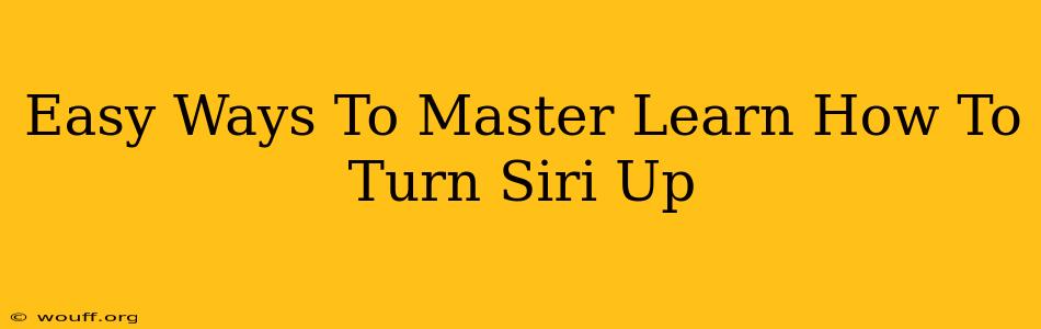 Easy Ways To Master Learn How To Turn Siri Up